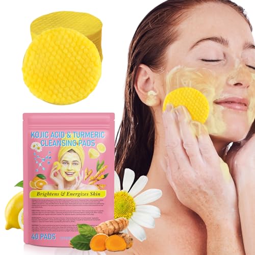 Turmeric Kojic Acid Cleansing Pads 2 Pack Exfoliating Facial Wipes