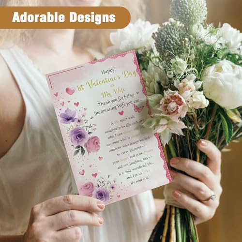 1st Valentines Day Card for Wife from Husband - Romantic Greeting Card