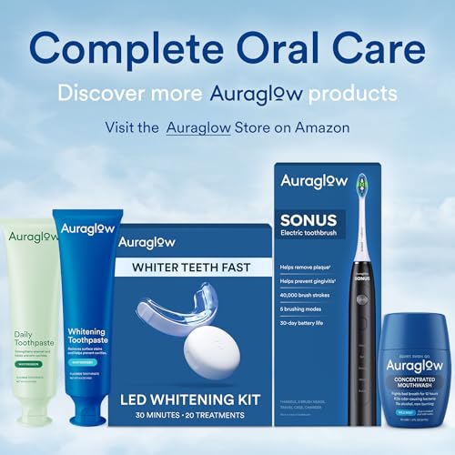 AuraGlow Hydrogen Peroxide Whitening Toothpaste with Fluoride, 4 oz