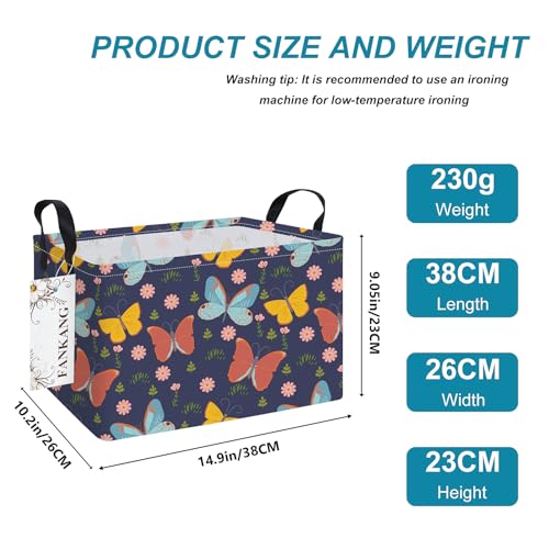 Collapsible Rectangular Colorful Butterfly Storage Basket - FANKANG