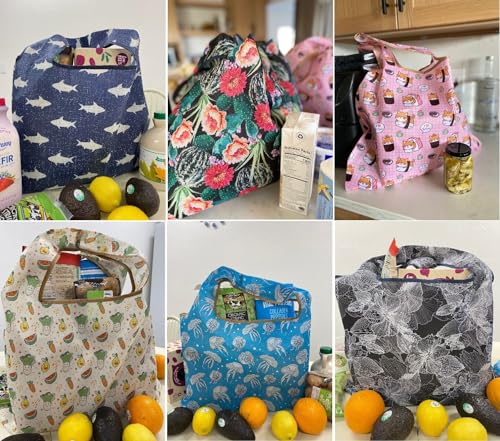 Allydrew Large Foldable Tote Bag - Reusable Grocery Bag with Penguins