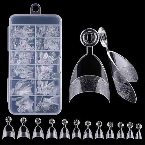 VRIINGTA Clear Short Square Nail Tips Half Cover Fake Nails with Box