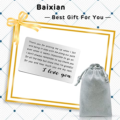 Engraved Metal Wallet Insert Card Romantic Appreciation Gift for Husband Boyfriend