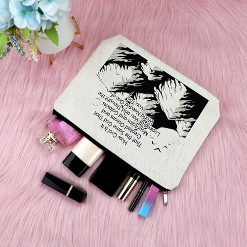 Inspirational Linen Makeup Bag Cosmetic Travel Pouch for Women