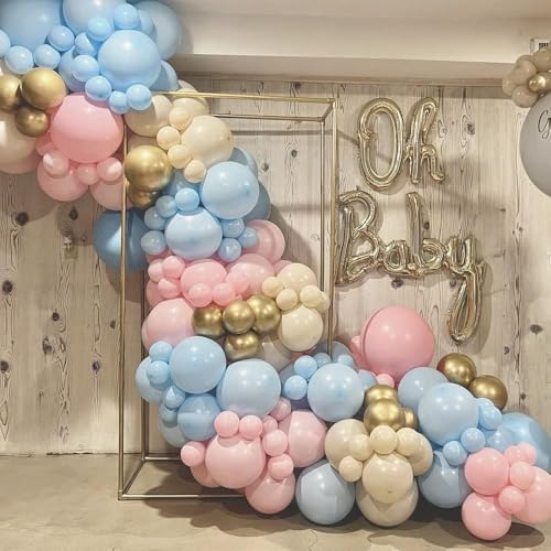 Gender Reveal Balloon Arch Kit - Blue Pink Gold 134pcs