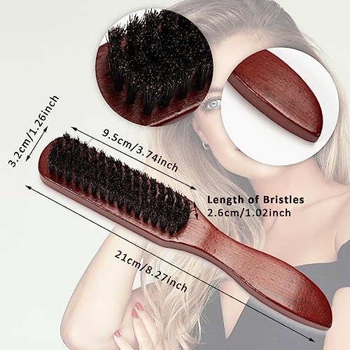 Cseece 2 Pack Boar Bristle Hair Brush for Slicking Back & Styling