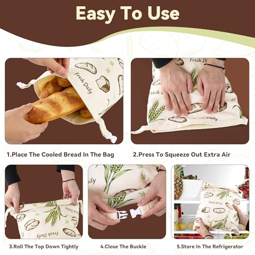 Reusable Beeswax Bread Bags - 2 Pack for Sourdough & Artisan Bread 17x13 In