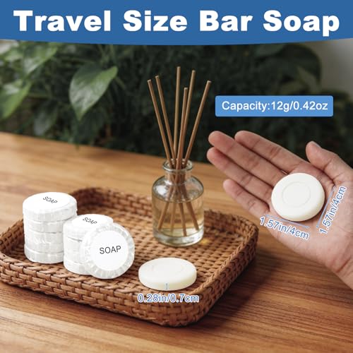 Travel Bar Soap Bulk 60-Pack Individually Wrapped Mini Hotel Soap 0.42 oz