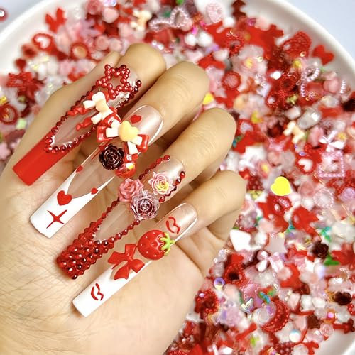 150 Pcs 3D Resin Nail Charms Assorted Flatback Floral and Fruit Gems