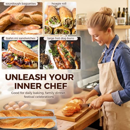 Yupjlia Nonstick Baguette Baking Pan - Perforated French Bread Pan