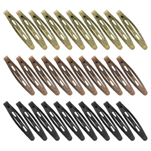 GSHLLO 30 Pcs Metal Snap Hair Clips Vintage Retro Hair Barrettes