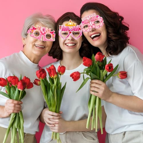 12PCS Mother's Day Party Glasses - Fun Photo Booth Props
