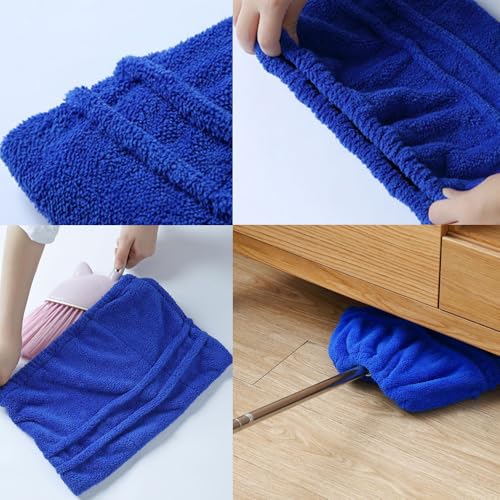 Reusable Microfiber Broom Pads for Baseboard Cleaning - 2 Pack