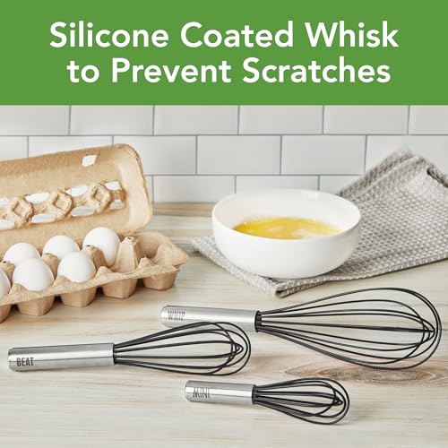 Tovolo Mini Whisk - 6 Inch Stainless Steel & Silicone for Cooking