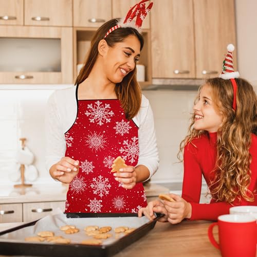 Christmas Snowflakes Apron for Men Women Kids - Holiday Kitchen Cooking & Baking