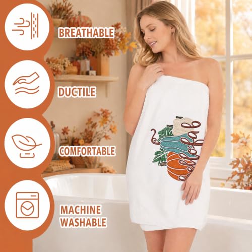 Fall Embroidered Cotton Towels Set - Harvest Pumpkin Decor, Kitchen & Bath Hand & Washcloths