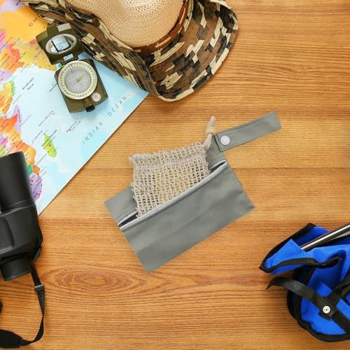 2Set Travel Soap Bar Case - 2 Soap Bags & 2 Foaming Nets,Waterproof & Leakproof Bag With Natural Cotton-Linen Soap Foaming Net,Portable Quick-Dry Waterproof Bag for Travel & Camping