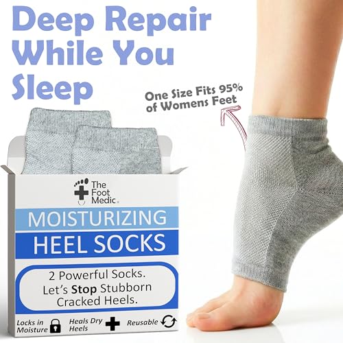 The Foot Medic Moisturizing Gel Heel Socks for Cracked Foot Treatment