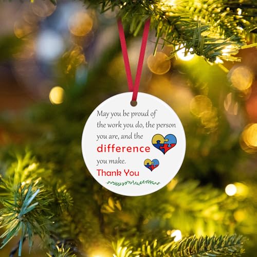Ceramic Autism Awareness Ornament - Inspirational Teacher Gift