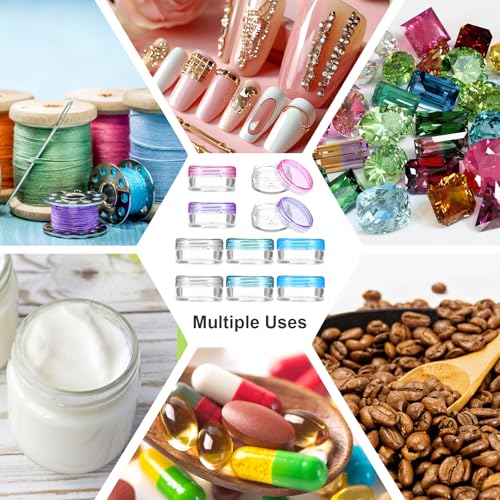 AOZUO 10 Pack 5g Travel Cosmetic Jars - Leak Proof Small Sample Containers with Lids