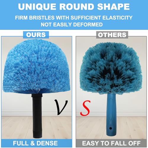 Blue Cobweb Duster Head - Threaded Spider Web Brush Attachment (Type 1)