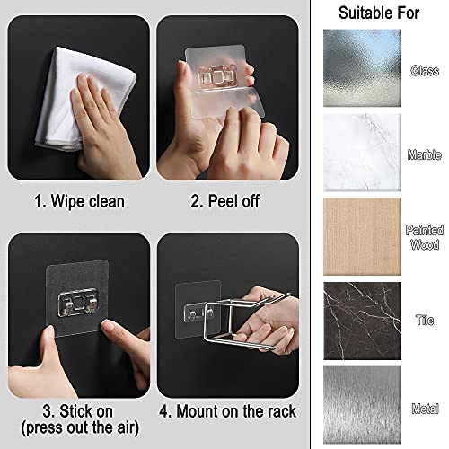 Hair Dryer Holder Wall Mount - 2 Pack Self-Adhesive Storage Rack