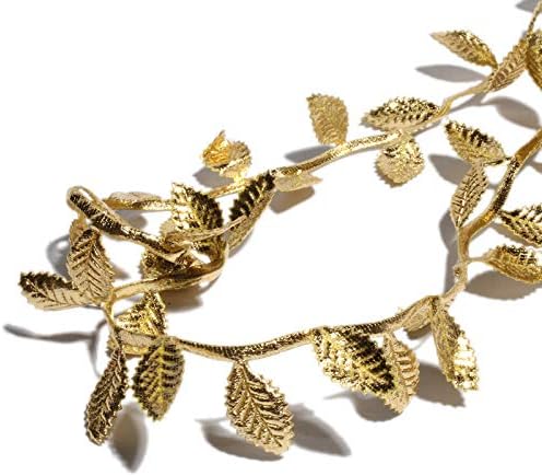 BASOKAN Gold Leaves Ribbon Trim - 20 Yards for DIY Crafts & Wedding Decorations | Elegant Gold Design