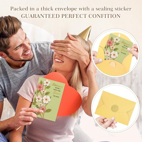 FLYAB Floral Birthday Card for Women with Envelope - 5.5"x8"