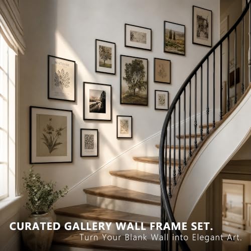 8x10 Black Picture Frame with 5x7 Mat - Versatile Display for Photos