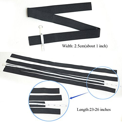 Luwigs Black Elastic Bands for Wig Making & Lace Frontal 6pcs