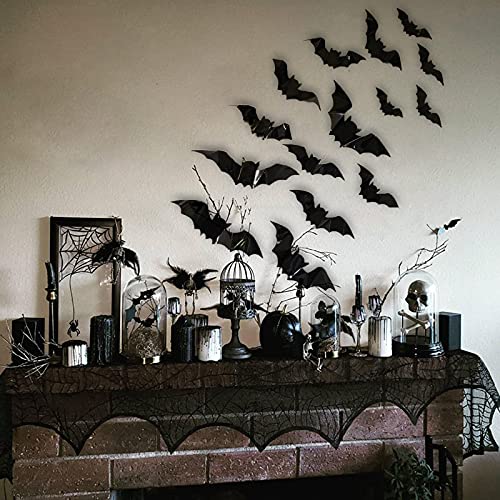 160pcs Waterproof 3D Bat Stickers for Halloween Decor