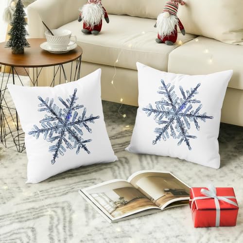 Emvency Christmas Snowflake Throw Pillow Covers 20" x 20" (Set of 2)