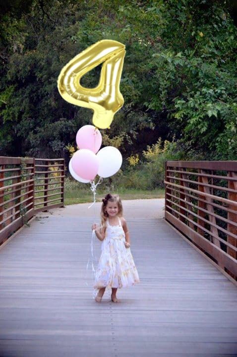 Numbers Balloon 3 - 40 Inch Large Light Gold Balloon for Three Year Old Birthday Decor | Party Decorations