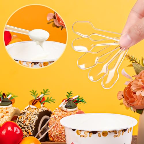 550 Pcs Mini Disposable Tasting Spoons - Clear Plastic Cutlery