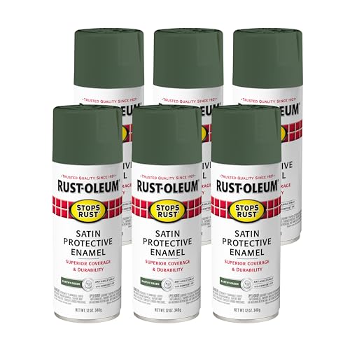 Rust-Oleum Stops Rust Satin Earthy Green Spray Paint - 12 oz (Pack of 6)