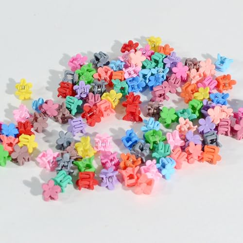 Yongdeli Mini Flower Hair Claw Clips 50-Pack Matte Colors Small Hair Grips