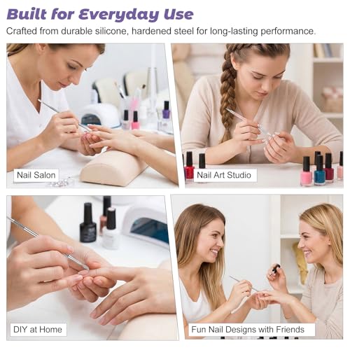 7Pcs Double-Head Nail Art Sculpture Pens & Stainless Steel Dotting Tools