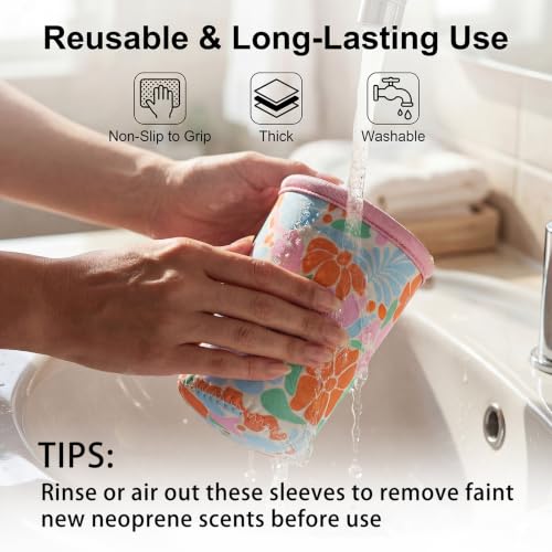 Matisse Floral Reusable Neoprene Iced Coffee Sleeve 3-Pack