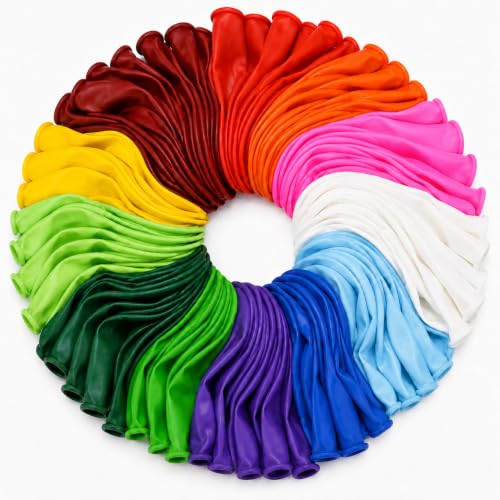120 Count Assorted 12-Inch Latex Balloons - Vibrant Party Decor