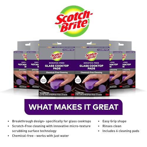Scotch-Brite Scratch-Free Glass Cooktop Cleaning Pads - 12 Pack