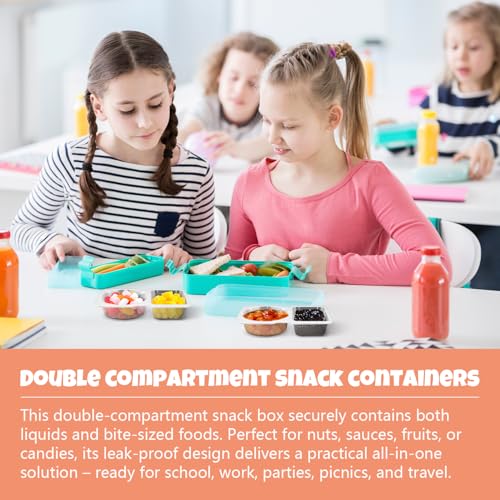 Sirmme Transparent Double Compartment Snack Containers - 24 Pack, 5oz