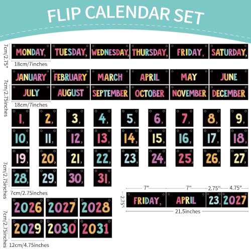 Chalkboard Brights Flip Calendar Set for Classroom Decoration
