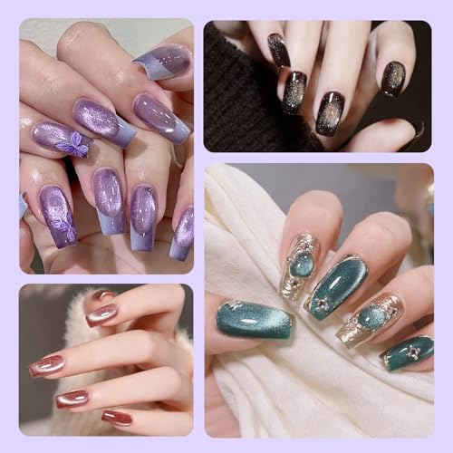 Lobodt 2-in-1 Magnetic Cat Eye Nail Art Tool, Octagonal Metal Handle
