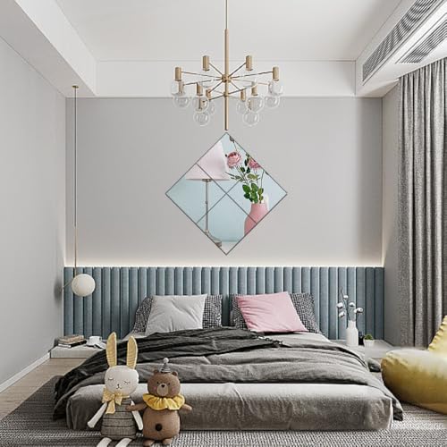 8" x 8" Acrylic Wall Mirrors - 4 Pack Self-Adhesive Decorative Tiles