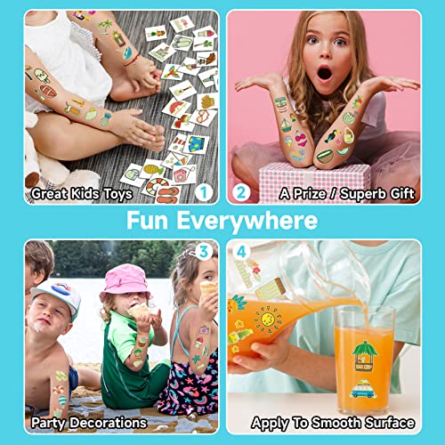 EMOME Glow in the Dark Temporary Tattoos for Kids 204 Sheets Hawaiian Luau Party Favors