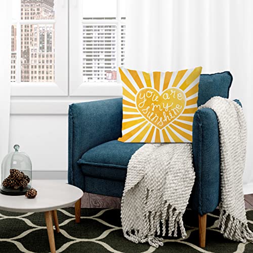 Sunshine Yellow Flannel Throw Pillow Covers, 18x18 Inches