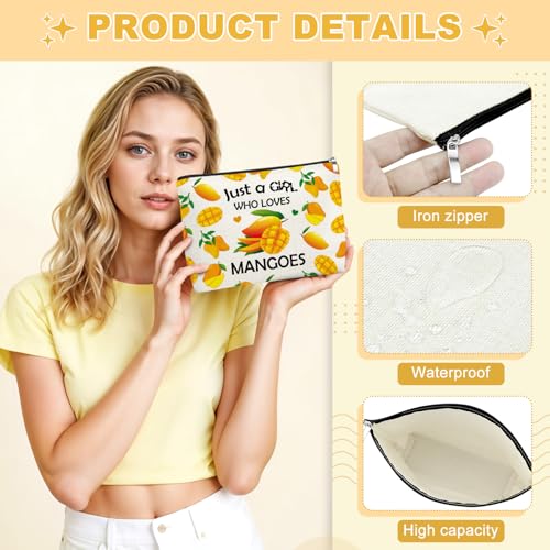 Mango Makeup Bag Cute Fruit Cosmetic Pouch Travel Toiletry Bag for Women