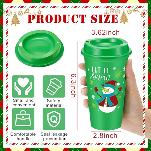 24 Pcs Christmas Coffee Tumblers with Lids - 16 oz Winter Gift Set