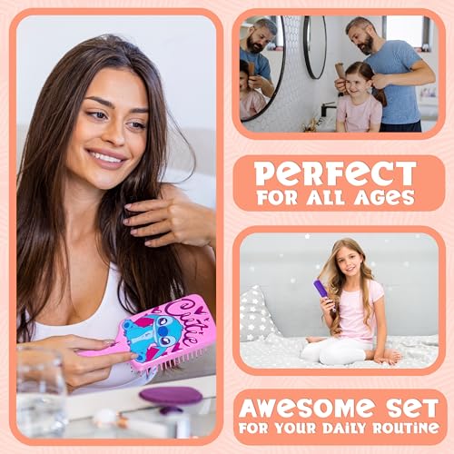 Disney Stitch Detangle Hair Brush and Compact Mirror Set