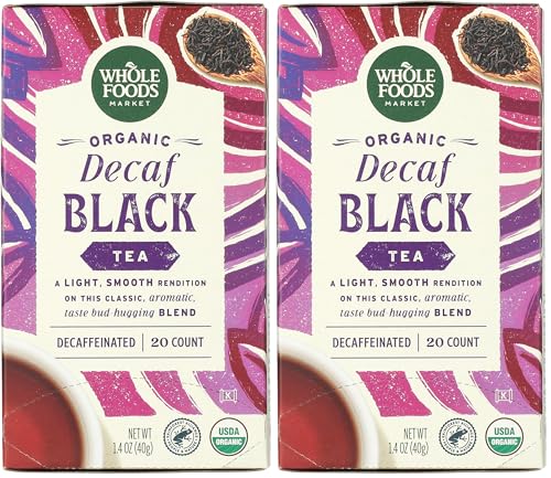 Organic Decaf Black Tea Bags - Whole Foods Market (Pack of 2, 20 CT)